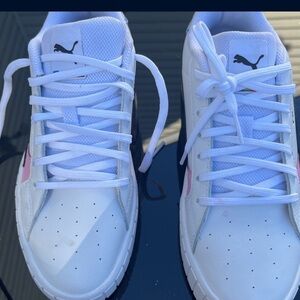 Puma White and Pink Sneakers Classic Design